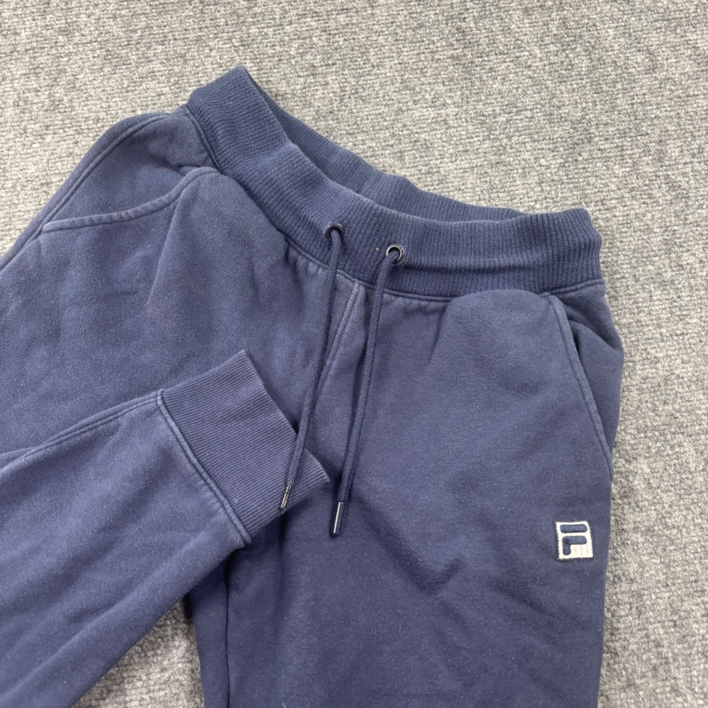 Fila‎ Sweatpants Medium Navy Blue Embroidered Logo Drawstring Mens